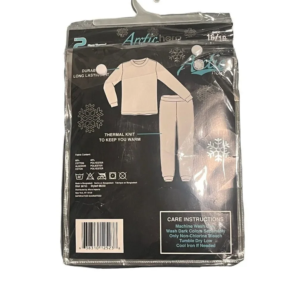 Arctic Hero Boys Waffle Knit Thermal Underwear Set 16 18